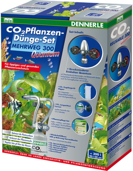 DENNERLE CO2 Pflanzen-Dunge-Set MEHRWEG 300 Quantum комплект CO2 для аквариумов до 300л многоразовый баллон 500г