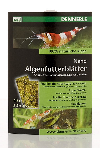 DENNERLE NanoAlgae Wafers Нано Пластинки из водорослей 2,5х4,5см специальная подкормка для креветок 40шт