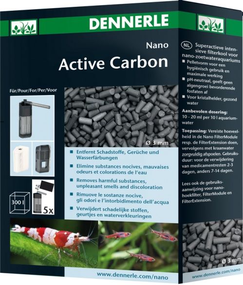 DENNERLE Nano Active Carbon Супер активный активированный уголь для интенсивной фильтрации в нано-аквариумах с пресной водой 300мл