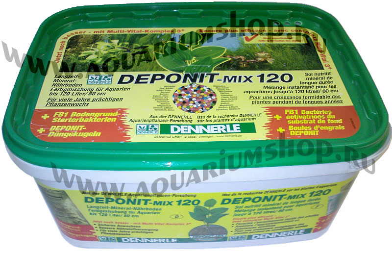 DENNERLE DEPONIT Mix 120 депонит + бактерии FB1+ DEPONIT ш/у 8шт для акв. до 120л пласт. ведро 4,8кг