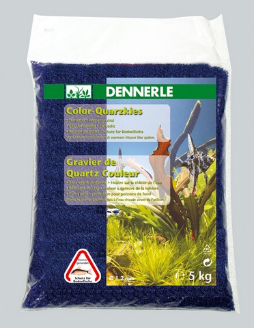 DENNERLE Color quartz gravel Azure blue кварцевый гравий лазурно-синий пакет 5кг