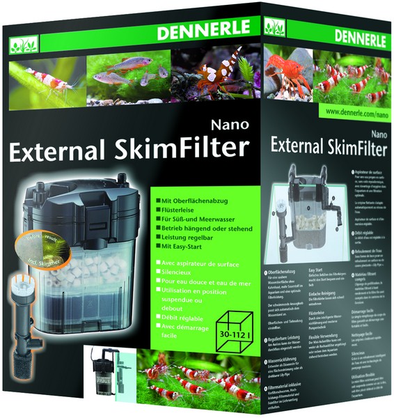 DENNERLE Nano External SkimFilter Наружный нано-скимфильтр для аквариумов 30-112л 360л/ч 11.5Вт - Кликните на картинке чтобы закрыть