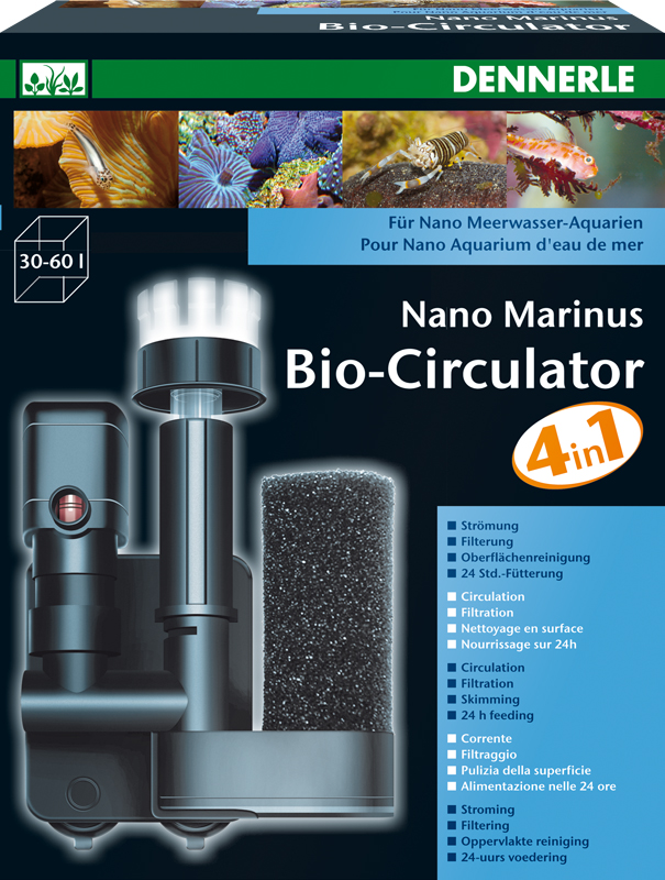 DENNERLE Nano Marinus BioCirculator 4 in 1 Универсальное устр-во -помпа -фильтр -скиммер для аквариумов 30-60л - Кликните на картинке чтобы закрыть