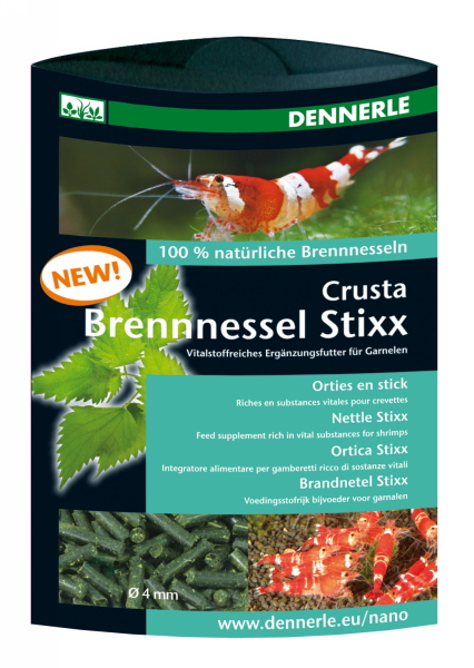 DENNERLE Crusta Brennnessel Stixx Палочки из крапивы витаминизированная кормовая добавка для креветок 30г
