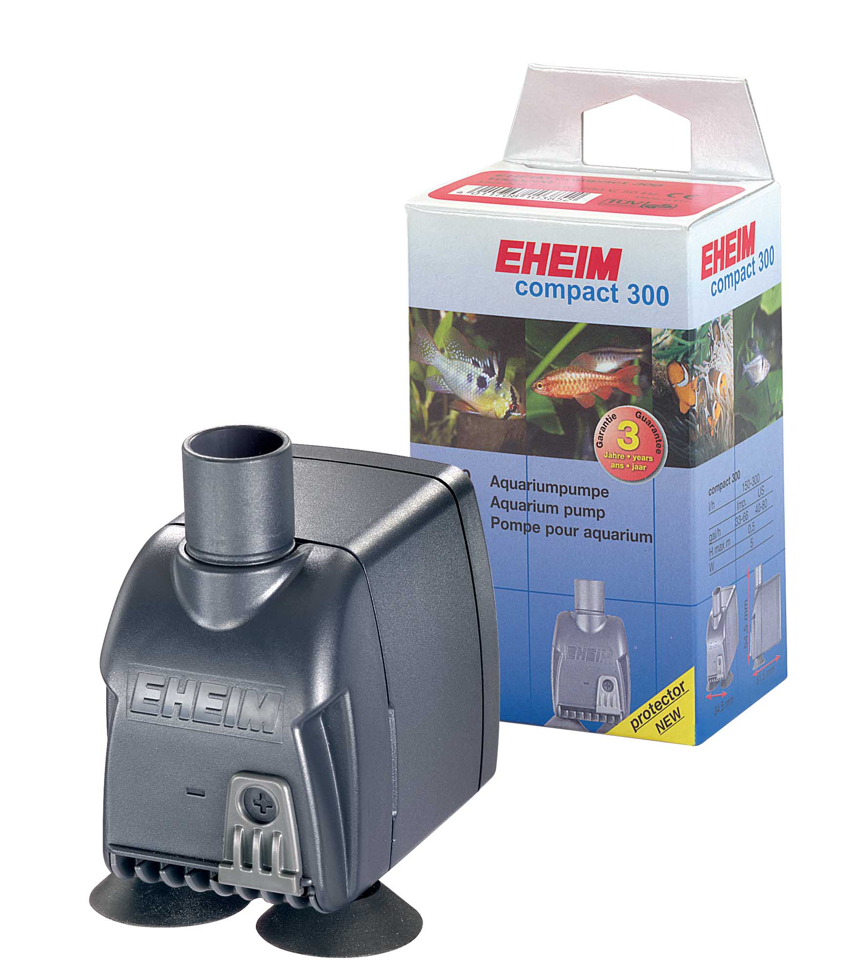EHEIM compact 300 Компактная погружная помпа 150-300л/ч h0.5м 5Вт 54.5х34.5х51.5мм - Кликните на картинке чтобы закрыть
