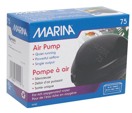HAGEN Marina 75 Air Pump Компрессор для аквариумов до 100л 60л/ч - Кликните на картинке чтобы закрыть