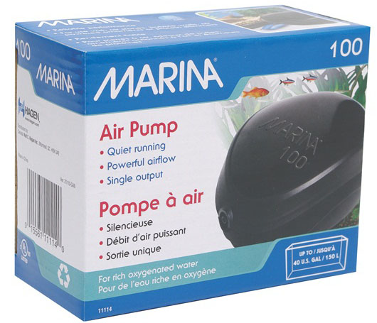 HAGEN Marina 100 Air Pump Компрессор для аквариумов до 150л 85л/ч - Кликните на картинке чтобы закрыть