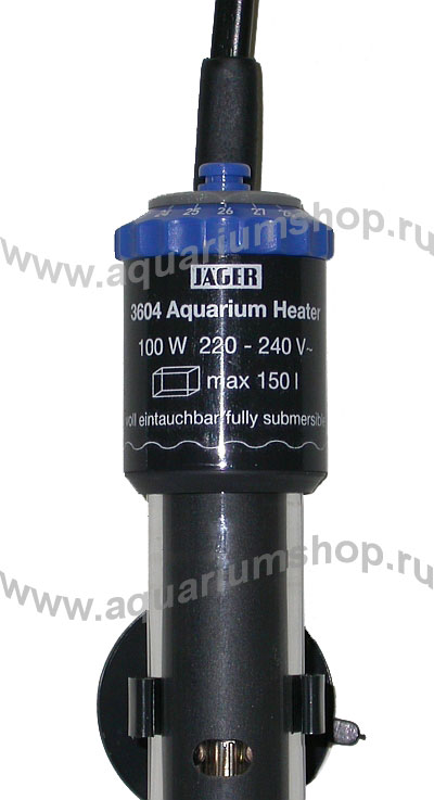 JAGER 100W (220-240V) 3604010 нагреватель с терморег. для акв. 100-150л 100Вт разм. 310xD24,5мм