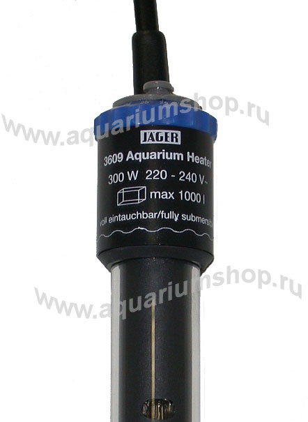 JAGER 300W (220-240V) 3609010 нагреватель с терморег. для акв. 600-1000л 300Вт разм. 500xD24,5мм