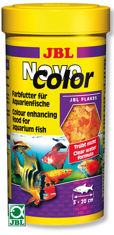 JBL NovoColor Основной корм в форме хлопьев для особенно яркой окраски рыб 250мл (40г)