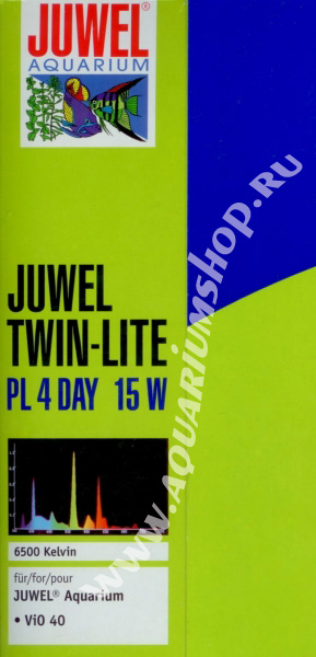 СНЯТО С ПРОИЗВОДСТВА ЧИТАТЬ ОПИСАНИЕ - JUWEL Twin-Lite PL 4 Day 15Вт 6500K Лампа люминесцентная для VIO 40 - Кликните на картинке чтобы закрыть