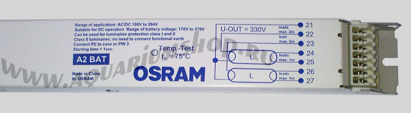 OSRAM QUICKTRONIC Intelligent QTi 2x14/24/21/39 GII (2xHO24/39W 2xHE14/21/28/35W L18/36W) (360x30x21) ЭПРА