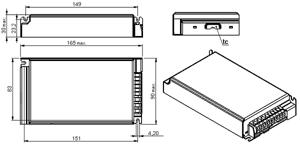 OSRAM POWERTRONIC PTi 2x70/220-240 S (HCI, HQI 2x70W) (165x90x30) ЭПРА