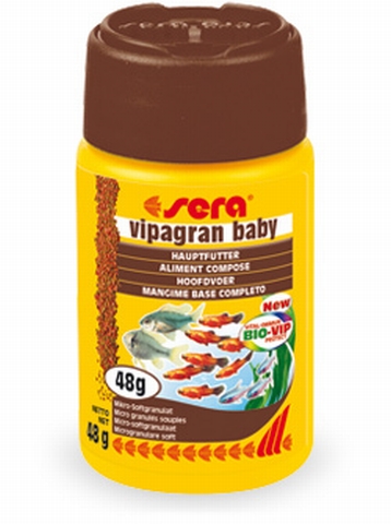 SERA VIPAGRAN Baby - основной корм для повседневного кормления молоди и мелкой рыбы 100мл - Кликните на картинке чтобы закрыть