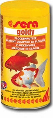 SERA GOLDY - хлопьевидный корм для ежедневного кормления всех видов золотых рыбок - 12г - Кликните на картинке чтобы закрыть