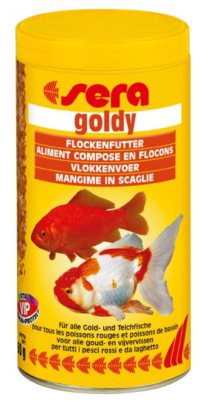 SERA GOLDY - хлопьевидный корм для ежедневного кормления всех видов золотых рыбок -250мл