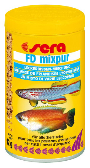 SERA FD MIXPUR "мюсли" для всех рыб - полезная смесь сублимированных мотыля, трубочника, артемии и дафнии 100мл