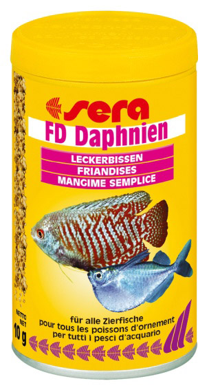 SERA FD DAPHNIEN сублимированная дафния - лакомое дополнение к повседневному питанию рыб, богатое минералами, балластными веществами и протеином 100мл