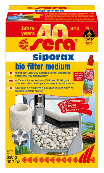 SERA SIPORAX сверхэффективный биологический наполнитель. Площадь, для заселения бактериями 1л -270м2, 10л