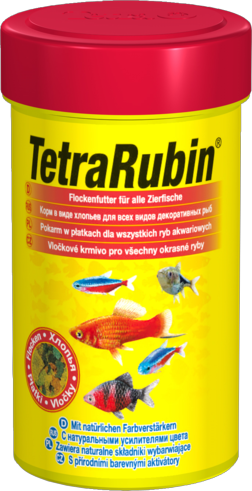 TetraRubin - корм для улучшения окраса всех видов рыб с высоким содержанием каротиноидов, хлопья, 100мл