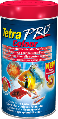 TetraPro Color Crisps высококачественный корм улучшает окраску всех декоративных рыб, круглые тонкие пластинки 500мл