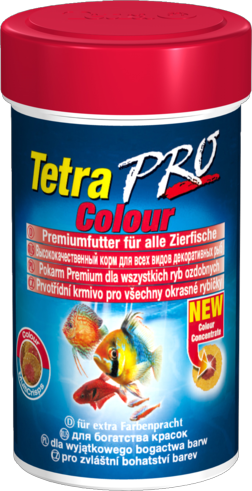 TetraPro Color Crisps высококачественный корм улучшает окраску всех декоративных рыб, круглые тонкие пластинки 100мл