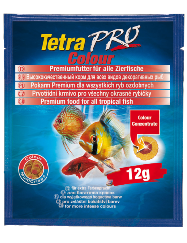 TetraPro Color Crisps высококачественный корм улучшает окраску всех декоративных рыб, круглые тонкие пластинки 12г - Кликните на картинке чтобы закрыть