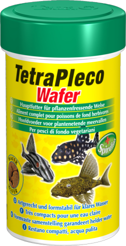 TetraPleco Wafer - растительный корм для сомиков-присосок (анциструсы птеригоплихты плекостомусы) пластинки 100мл