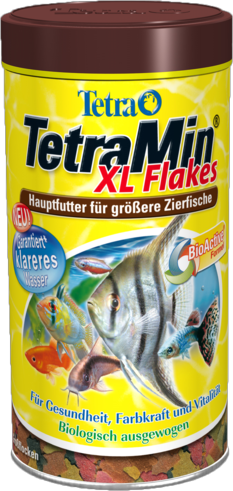 TetraMin XL - основной корм для всех видов рыб, крупные хлопья, 1000мл