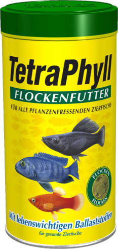 TetraPhyll - растительные хлопья травоядных рыб - гуппи, пецилий, африканских цихлид, 1000мл