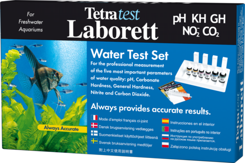 TetraTest Laborett-Набор тестов для пресной воды GH/ kH/ NO2/ pH/ CO2