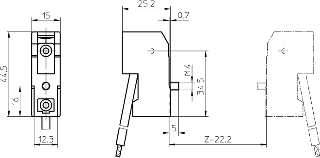 VS 32301 RX7s Патрон керамический для МГ ламп, провод 200мм, D1кв. мм